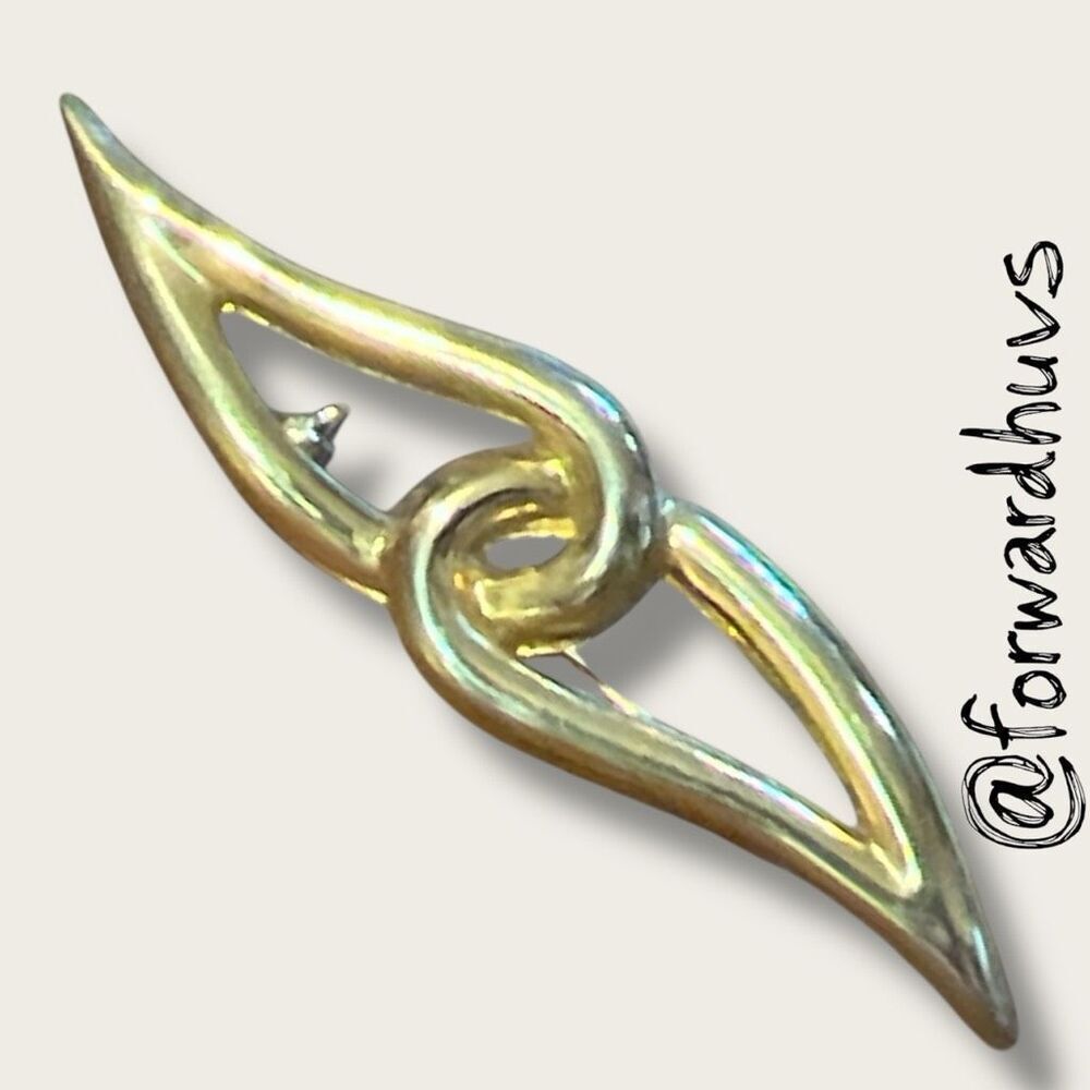 Vintage Gold-Tone Abstract Brooch